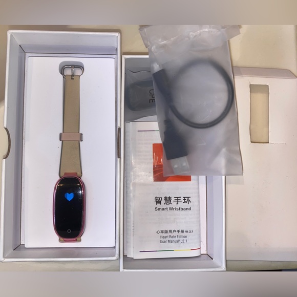 Heart Rate Detection Waterproof Smart Wristband Women's Beige - Picture 6 of 8